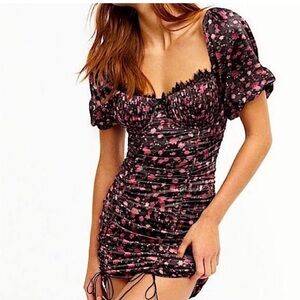 For Love & Lemons Size L Floral Romant Rouched Dress